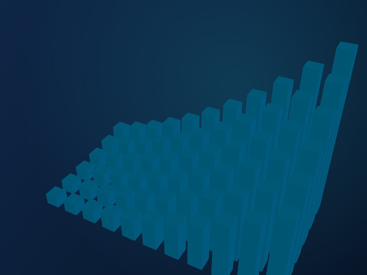 Rising, ordered structure representing growth